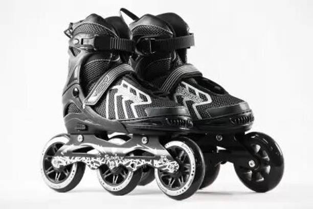 Kovea 3 Wheel Adjustable Inline Skates with 100 MM PU Wheel In-line Skates - (BLACK) इन-लाइन स्केट्स साइज: 6-9 UK