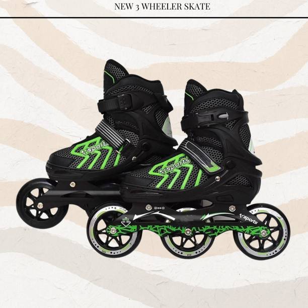 CountryLink New Inline Skates 3Wheel Skating Shoes with Adjustable Size for Kids Outdoor Toy In-line Skates - Size 5-8 UK