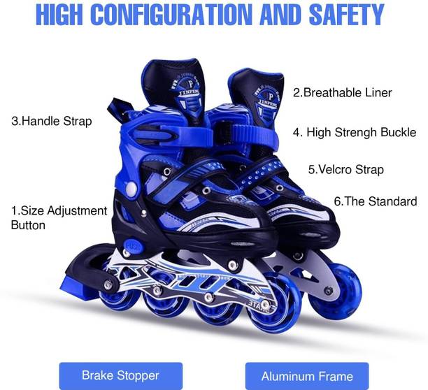 CountryLink New Inline Skates, Adjustable Inline Roller Skates for Kids, Teens and Adults In-line Skates - Size Free  UK