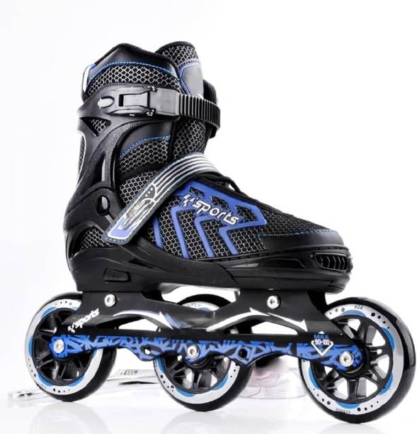 viel spiel 3 Wheel Adjustable with 100 MM PU In-line Skates इन-लाइन स्केट्स साइज: NA UK