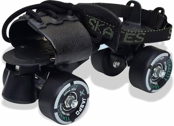 Jaspo Adjustable Roller Skates Suitable for Age Group 6 to 14 Years Quad Roller Skates - Size 6 UK