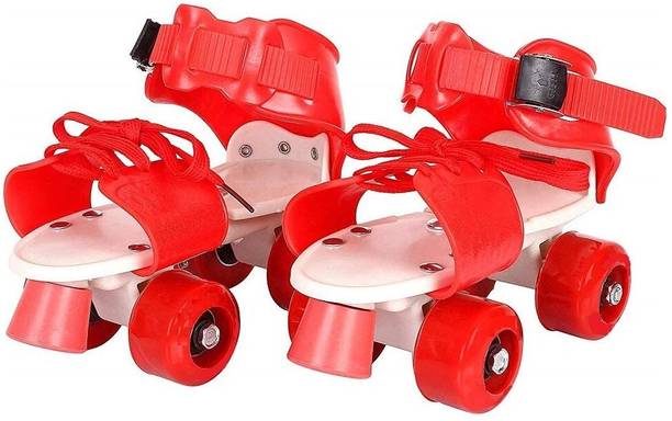 Mini Panda Beginner Roller Skates for Kids | Adjustable Size Skating Shoes with Front Brake Quad Roller Skates - Size 5-12 UK