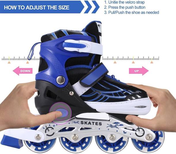 CountryLink Unisex Outdoor Skating Shoes Roller Blades with Led Flash Lights Featuring Wheel In-line Skates - Size Free  UK