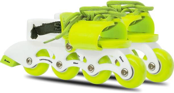 Jaspo Transformer Quad and Inline 2-in1 Roller Skates for Kids (Age Upto 7 Years) Quad Roller Skates - Size 30-32 Euro