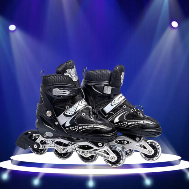 CountryLink Best Skate High Adjustable Shoes 4 Wheeler Aluminum Body LED Light On Wheel In-line Skates - Size 8-11 UK