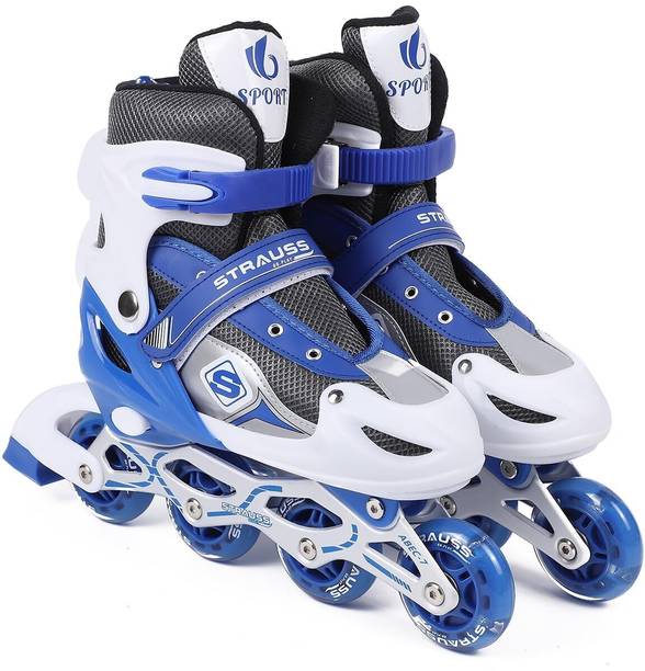 Strauss Vortex Inline Skates | Skating Shoes | PU 4 Wheels with Light | In-line Skates - Size 12.5C-2.5 UK