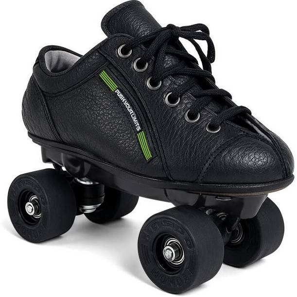 Jaspo Honda PRO 30 Quad Skates with Rubber Wheels Fixed Body Roller (Black) Shoe Skates - Size 5 UK