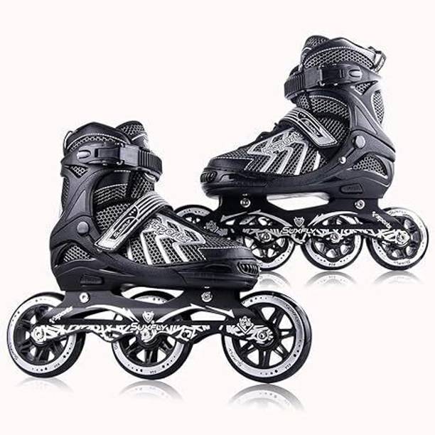 CountryLink New Inline Skates 3Wheel Skating Shoes with Adjustable Size for Kids Outdoor Toy In-line Skates - Size 5-8 UK
