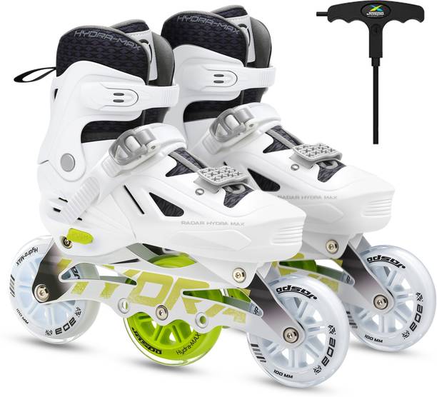 Jaspo Radar Edge 100mm Adjustable Inline Skates, Aluminium Frame, ABEC-7 Bearing In-line Skates - Size UK 9-11 UK