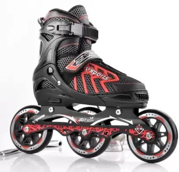 Kovea 3 Wheel Adjustable Inline Skates with 100 MM PU Wheel In-line Skates - (BLACK) इन-लाइन स्केट्स साइज: NA UK