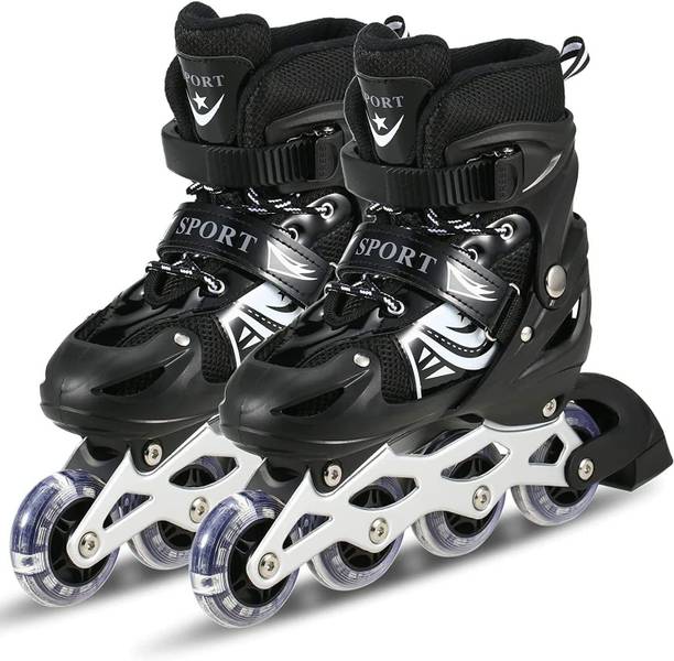 Pramukh Fashion Adjustable Inline Skates Roller Blades for Girls and Boys In-line Skates इन-लाइन स्केट्स साइज: 7 YEAR TO 17 YEAR UK