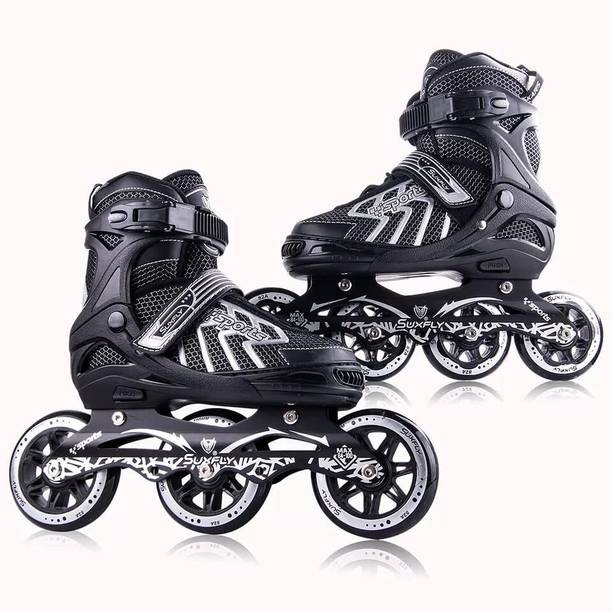 KOJERAFASHION Skates with PU Flashing Wheel Aluminum Body 3 Wheel Skates जूते स्केट्स साइज: Age 7-16 Years UK