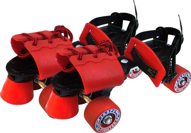 Jaspo Fighter Adjustable Rubber Wheel Skates for Senior (6-14 years) क्वाड रोलर स्केट्स साइज: NA UK