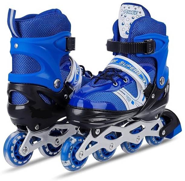 KOJERAFASHION Skates with PU Flashing Wheel Aluminum Body in-Line Skates multi colour जूते स्केट्स साइज: NA UK