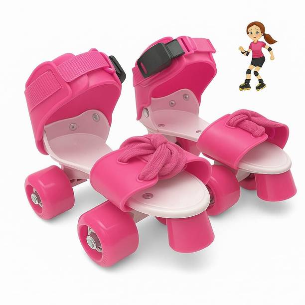 Mini Panda Adjustable Inline Roller Skates for Kids Girls Age 4–12 Quad Roller Skates - Size 5-12 UK