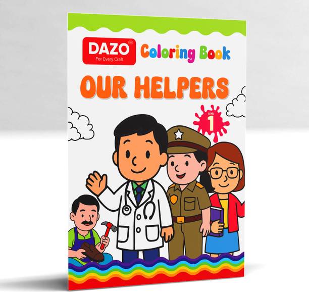 dazo Coloring Book for Kids, Helpers Line Drawing, A4 Size, Thick Paper for Crayons Sketch Pad