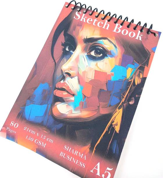 PerDay 150 GSM Spiral Sketch Book For Drawing and Sketching Size 5x8 Inch 80 Pages Sketch Pad