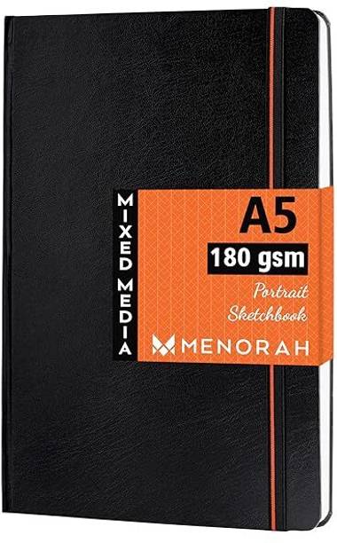 MENORAH A5-Portrait Artist Watercolor Sketchbook-Case Bound-Completely Handmade Sketch Pad