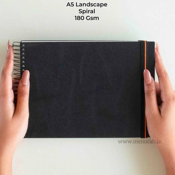 MENORAH A5 -Landscape Artist Sketchbook -Metal Spiral Bound-Completely Handmade Sketch Pad