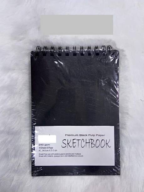 Kreative Kraft A5 Black Sketchbook with Black Paper Sketch Pad