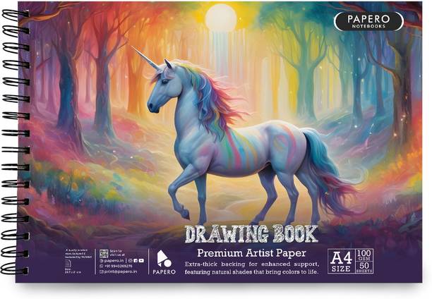 Papero A4 Vivid Unicorn Drawing Book / Sketch Pad