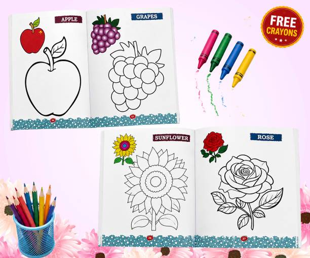 Torsa Drawing Book for Children Kids Activity Book Animal Fruit Flower Coloring Book Sketch Pad