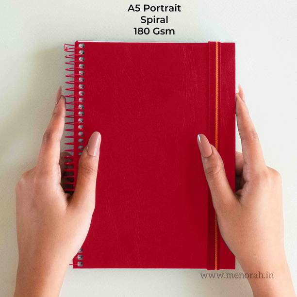 MENORAH A5 - Portrait Artist Sketchbook -Metal Spiral Bound-Completely Handmade Sketch Pad