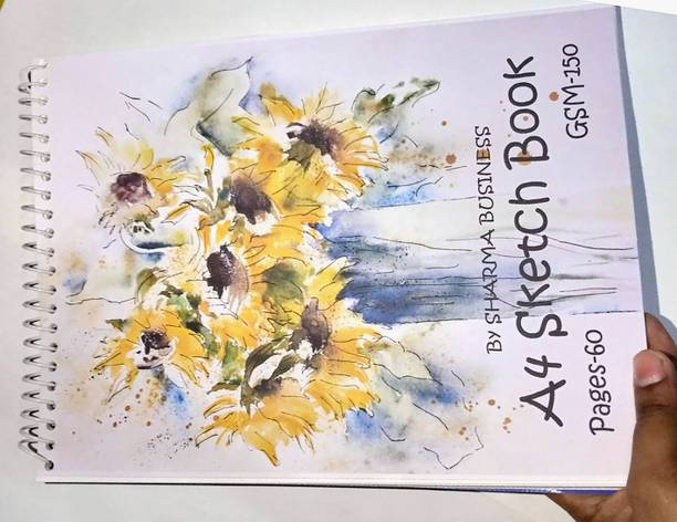 KRASHTIC A4 Sketch Book (21X28)cm For,Painting ,Drawing Sunflower Sketch Pad Set of 1 Sketch Pad