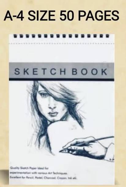 R K SALES Wiro Sketch Book A-4 Size, 50 Pages Sketch Pad