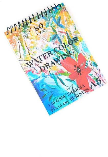 KRASHTIC A5 Sketch Book For Water Color Drawing Sketching 150 GSM 80 Pages A5 20x15cm Sketch Pad