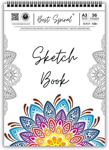 Best Spiral A3 Sketch Book | 36 Pages, 140 GSM | Sketch Pad