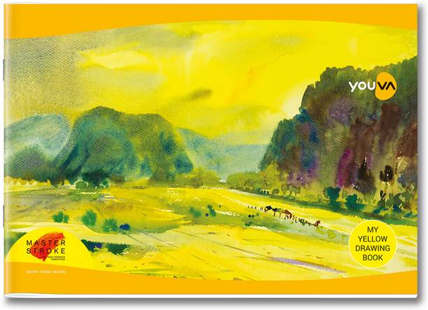 Youva Yellow Drawing Book 21 cm X 29.7 cm 36 Pages Sketch Pad (36 Sheets, Pack of 12)