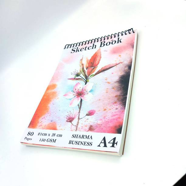 KRASHTIC Sketch book A4 Artist Sketch Pad 80 Pages Spiral Bound Sketchbook Set 1 Sketch Pad