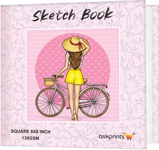 Askprints Artist Sketchbook - Square Hardbound Cover | 130 GSM Premium Drawing Paper Sketch Pad