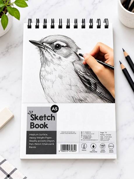 VIAZEL A5 Sketch book 36 Sheets Set of 2 Sketch Pad
