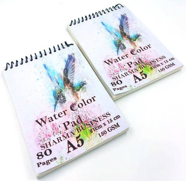 KRASHTIC A5 Sketch Book Smooth White Paper For Water Color Drawing Pack of 2 80 Pages Sketch Pad