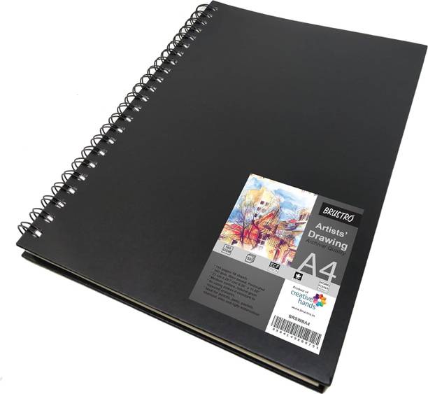BRuSTRO ARTIST A4 SKETCH BOOK, 116 PAGES| IDEAL FOR PENCILS, PENS, CHARCOALS & MANY MORE Sketch Pad