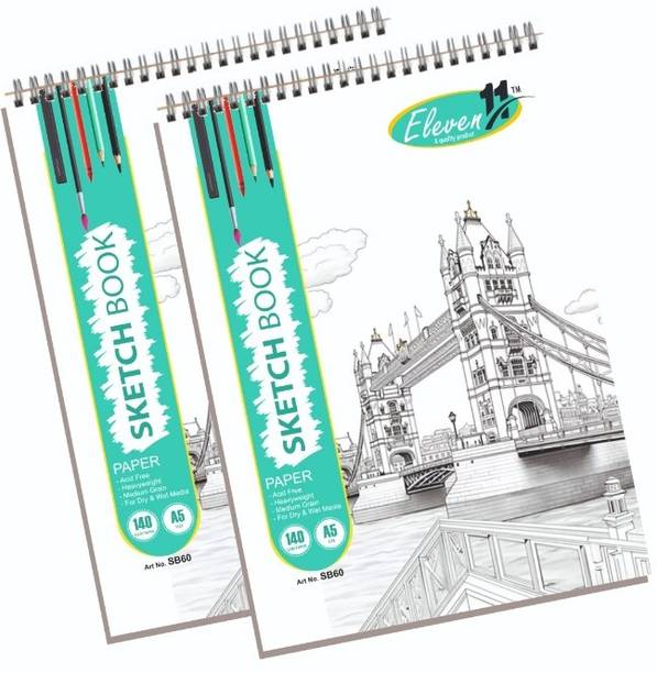 Asha Enterprises eleven sketch book pack of 2 60 pages Sketch Pad