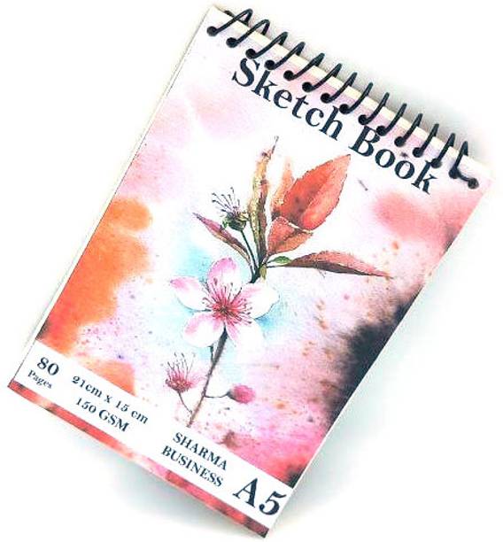 Redge Blank Spiral Notebook Soft Cover Sketch Book 80 Pages 5x8 inch 150 GSM Paper Sketch Pad