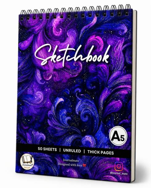 SMART FLOOR A5 Sketch Book Top Spiral Sketchpad Unruled Thick Pages 50 Sheets Sketch Pad