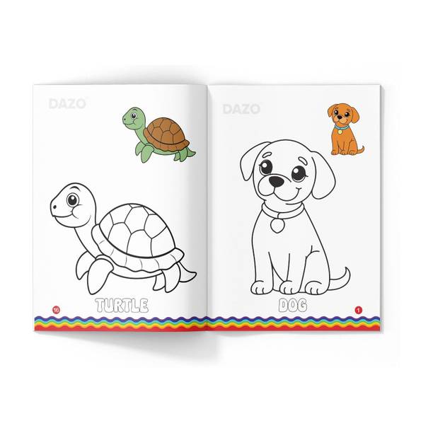 dazo New Coloring Book for Kids, Pet Animals Drawing, A4, Thick Paper for Crayons Sketch Pad