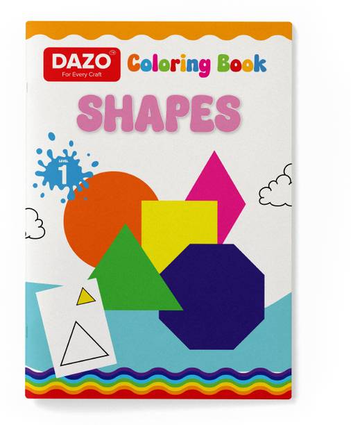 dazo Coloring Book for Kids 1 - 6 Years, Basic Shapes Drawing Book for Early Learners Sketch Pad