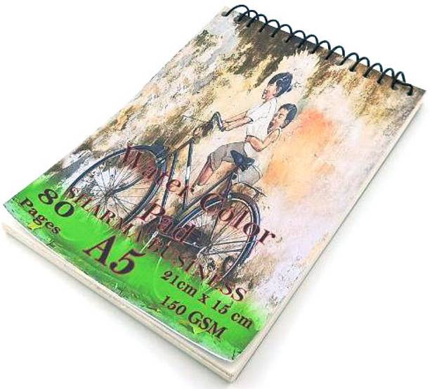 KRASHTIC Sketch Book A5 Size For Sketching Set of 1 Size A5 20x15cm Pages 80 in esch Pad Sketch Pad