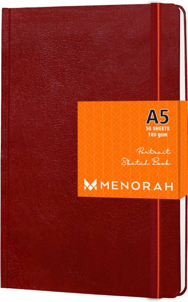 MENORAH A5-Portrait Artist Watercolor Sketchbook-Case Bound-Completely Handmade Sketch Pad