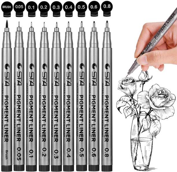 URBAN BOX 9 black Nib Sketch Pens