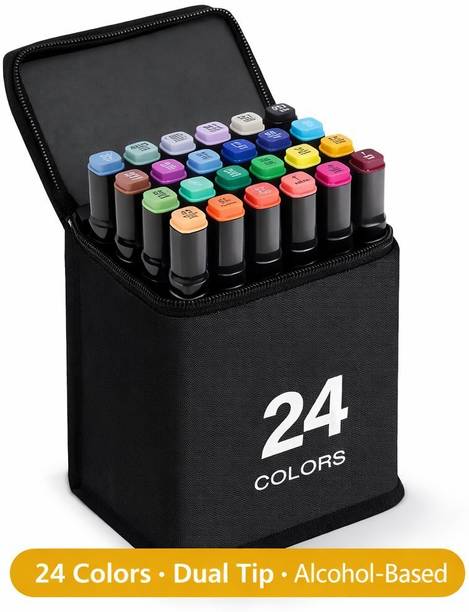 HOMSUKH acrylic marker pens,sketch pen set,markers for drawing Twin Head Chisel & Ultra Fine Permanent Colouring Marker Pens Nib Nib Sketch Pens