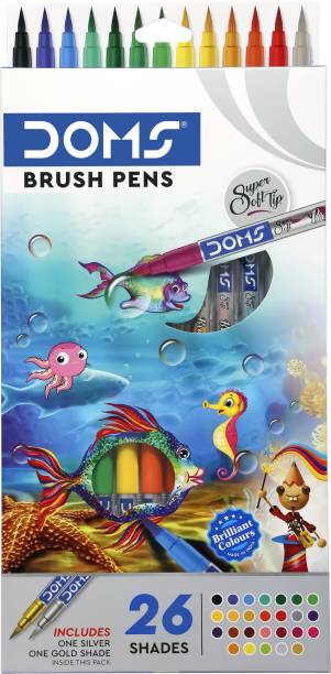 DOMS Brush Pens 26 Set Brush Tip Nib Sketch Pens