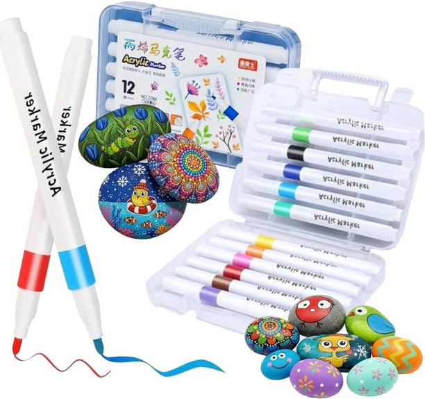 Vidhmahi Drawing Sketching, Colouring & Shading Pens for Painting ONE SIDES Nib Sketch Pens