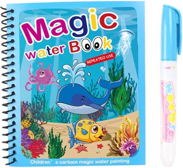 ZURU BUNCH Children Cartoon Coloring Book Painting Doodle Board Magic Water Drawing Book Water Filling and Coloring Book Nib Sketch Pens  with Washable Ink