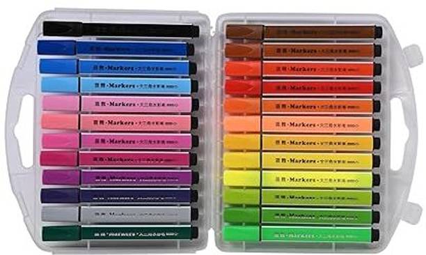KAVANA 24 Pieces Washable Water Color Pen Set For Painting, Coloring Smooth Nib Nib Sketch Pens  with Washable Ink